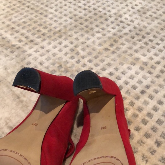 Size 8 red suede wish bone Mary janes - Picture 4 of 5